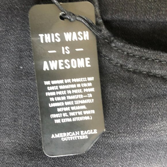 NWT American Eagle 360 Extreme Flex Black Distressed Slim Jeans Size 30x36 - Picture 5 of 13